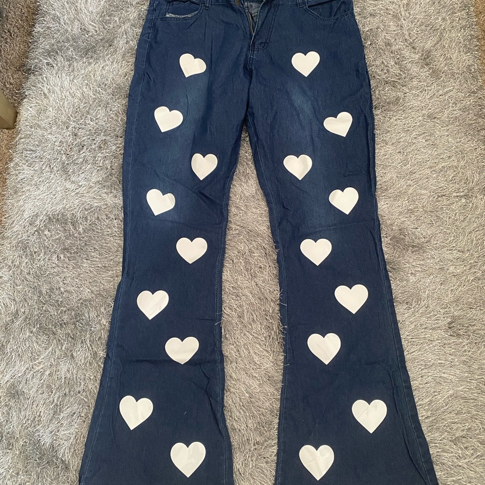 Cute heart jeans